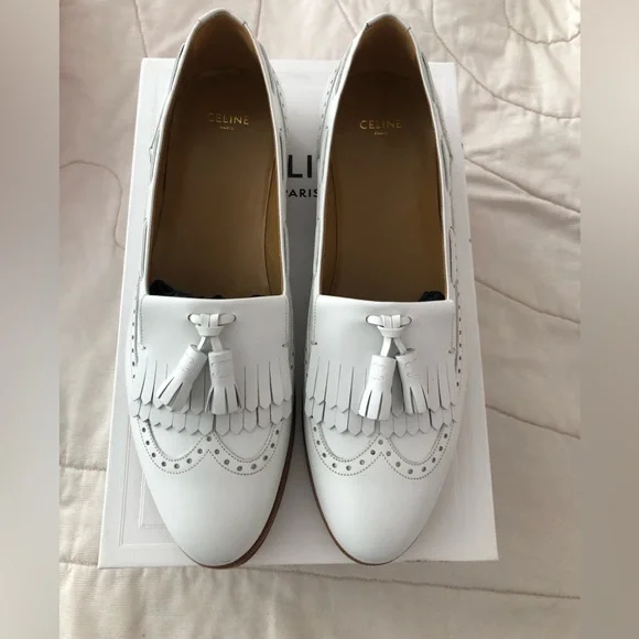 Celine | Shoes | Celine Studded Tassel Flat Loafers | Poshmark